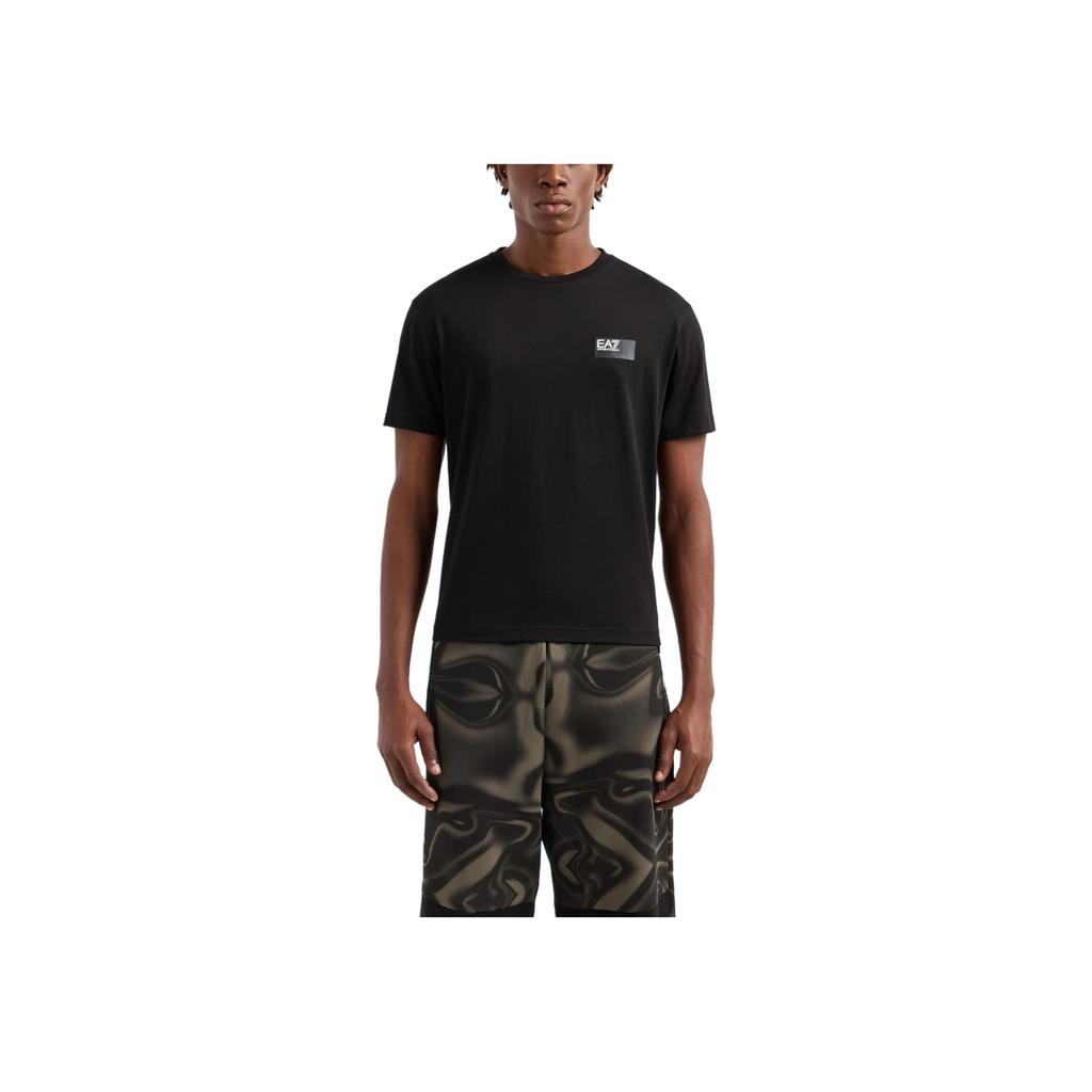 Emporio Armani Ea7 Ss24 Solid Logo Patch Crew Neck Short Sleeve T-Shirt Men tops Black 6DPT02-PJVPZ-1200