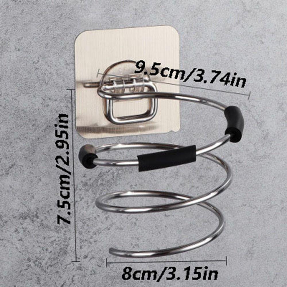 Self-Adhesive Hair Dryer Holder Wall Mounted Bathroom Storage Rack Blower Hanger Organizer