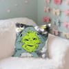 Cute Green Alien Cat Case Plush Fabric Soft Pillowcase Double Sided Print Cushion Cover Household Gifts