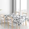 Modern Floral Tablecloth White Dining Room Decorations Placemats with Tassels for Kitchen Decoration 150x240cm Black Grey Patter