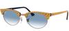 Clubmaster Oval 13063F Clear Gradient 52mm Ray-Ban Men's Sunglasses, 0RB3946, Blue,