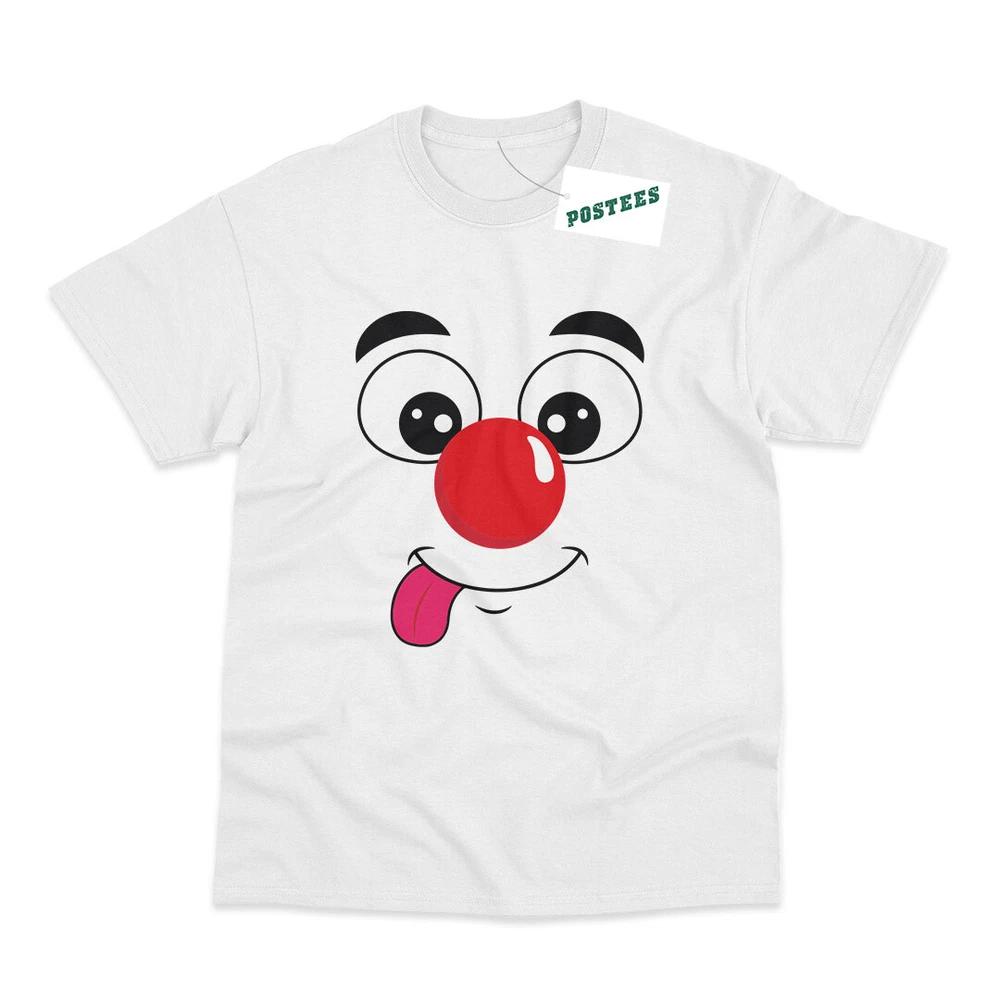 Red Nose Funny Funky Face Day Printed White Cotton Adult And Child TShirt S