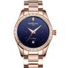 CARNIVAL Luxusmarke Sternenhimmel Roségold Strass Automatikuhren Damen Neu Datum Wasserdicht Mechanische Damenuhr