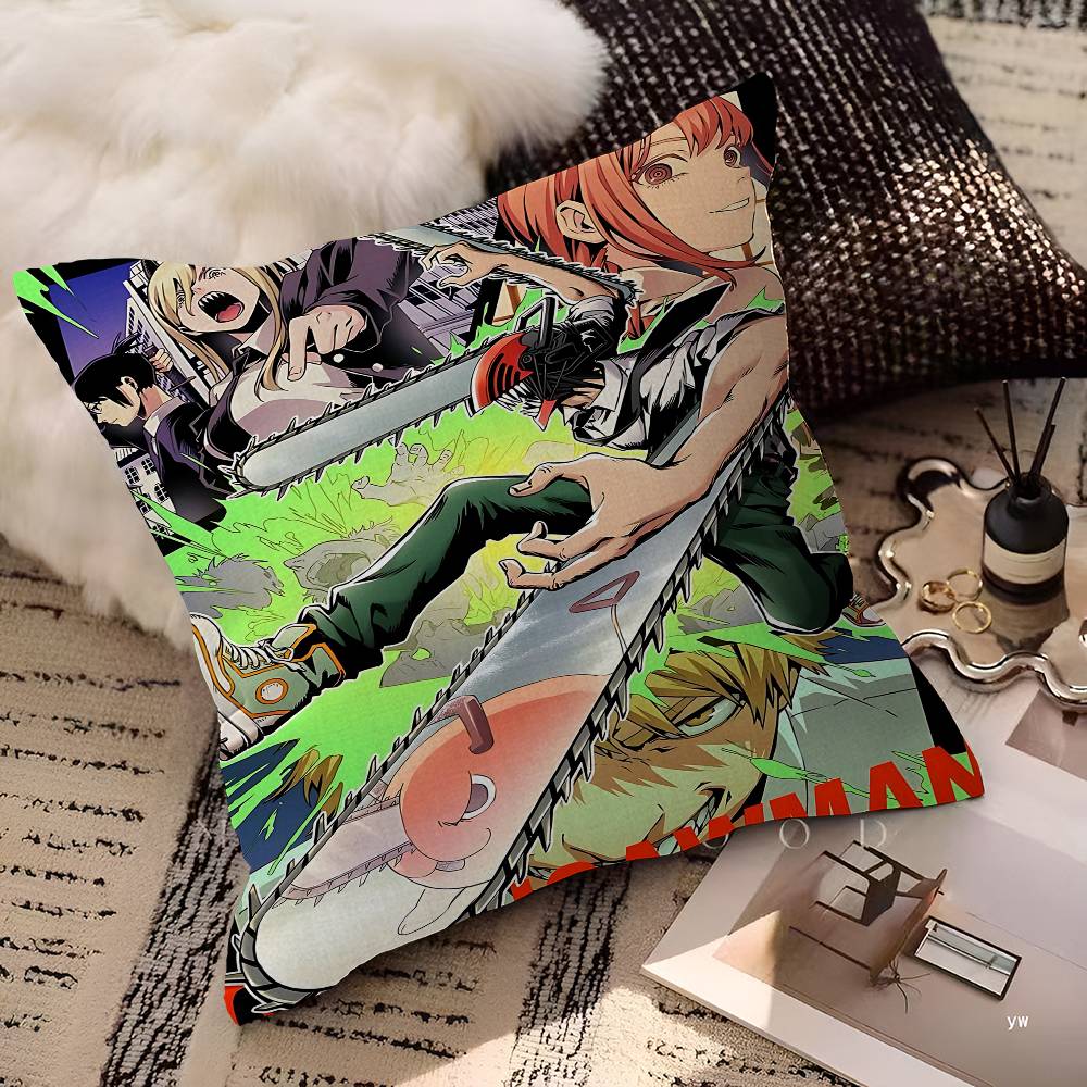 Anime Chainsaw Man Lucky Dragon Pillow Cover Sofa Cushion Cover Home Room Decoration Children Gift