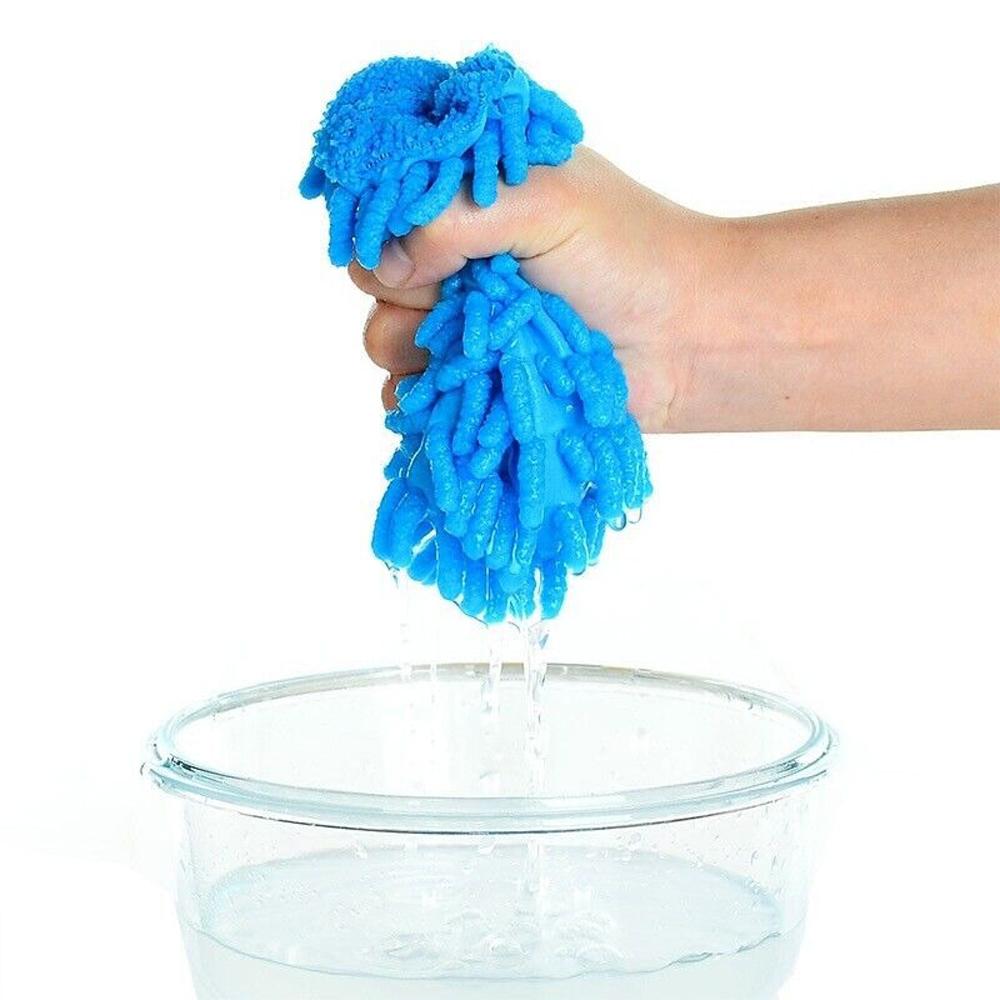 6Pcs Microfibre Car Wash Mitt Thick Noodle Soft Microfibre Glove Cleaning, Random Colors