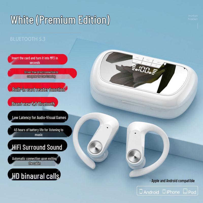 All-in-One Over-Ear Bluetooth Headphones with MP3 Player & Card Slot for Sport, Compatible with Apple & Android Devices
