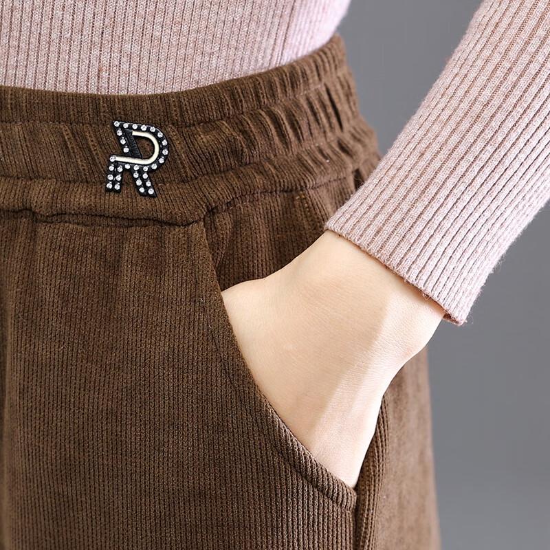 Women's Winter Fleece Lined High-Waist Straight Casual Pants