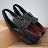 Zapatos Nuevos para Hombre Zapatos de Vestir de Cuero Moda Borlas Punta Fina Casual de Negocios Zapatos Brogue