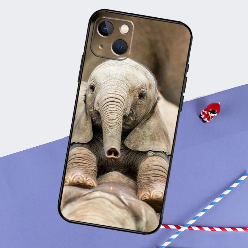 Elephant Animal Phone Case For iPhone 16 15 Pro Max 12 13 Mini 11 14 Pro Max XR 16 15 Plus 16e Cover Coque