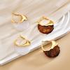 New Trendy Irregular Wave Metal Spliced Hoop Earrings Hypoallergenic Elegant Romantic Jewelry Stainless Steel Earrings