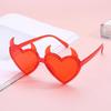 Rhinestones Halloween Cosplay Glasses Heart Shape UV Protection Sun Glasses  Party Props