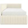 Corner Bed Frame with Mattress 2 Pcs Cream Velvet