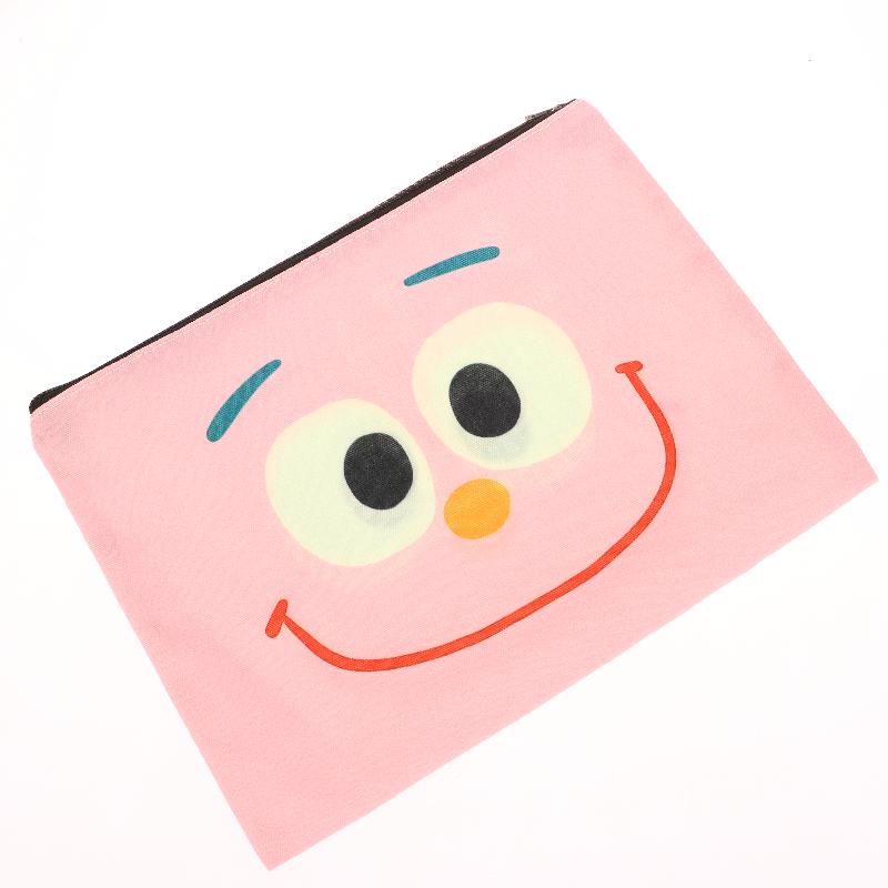 Pink Smiling Cosmetic Bag Creative Clutch Makeup Bag Travel Toiletry Bags Large Capacity Storage Pouch For Girl Gifts
