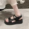 Platform sandals female 20252 spring and summer new versatile step on shit fairy with skirt Velcro Roman cool