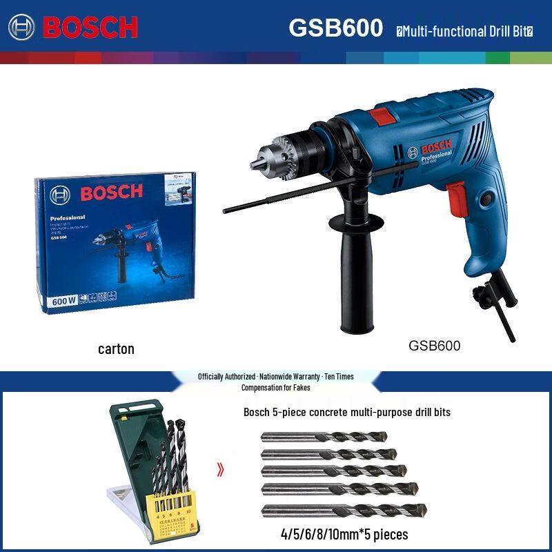 BOSCH GSB 600 Corded Impact Drill/Driver CN plug (adapter included)
