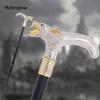 Canne de Marche Tête de Loup Blanc Doré Mordant Canne de Marche Décorative de Mode Gentleman Élégant Canne de Cosplay Pommeau Crosse 93cm