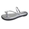 Französische Zehen-Cool-Slipper mit flachem Boden für Damen-Sommerbekleidung 2025 neu, wunderschöne Strasssteine mit Röcken, römische Strandschuhe