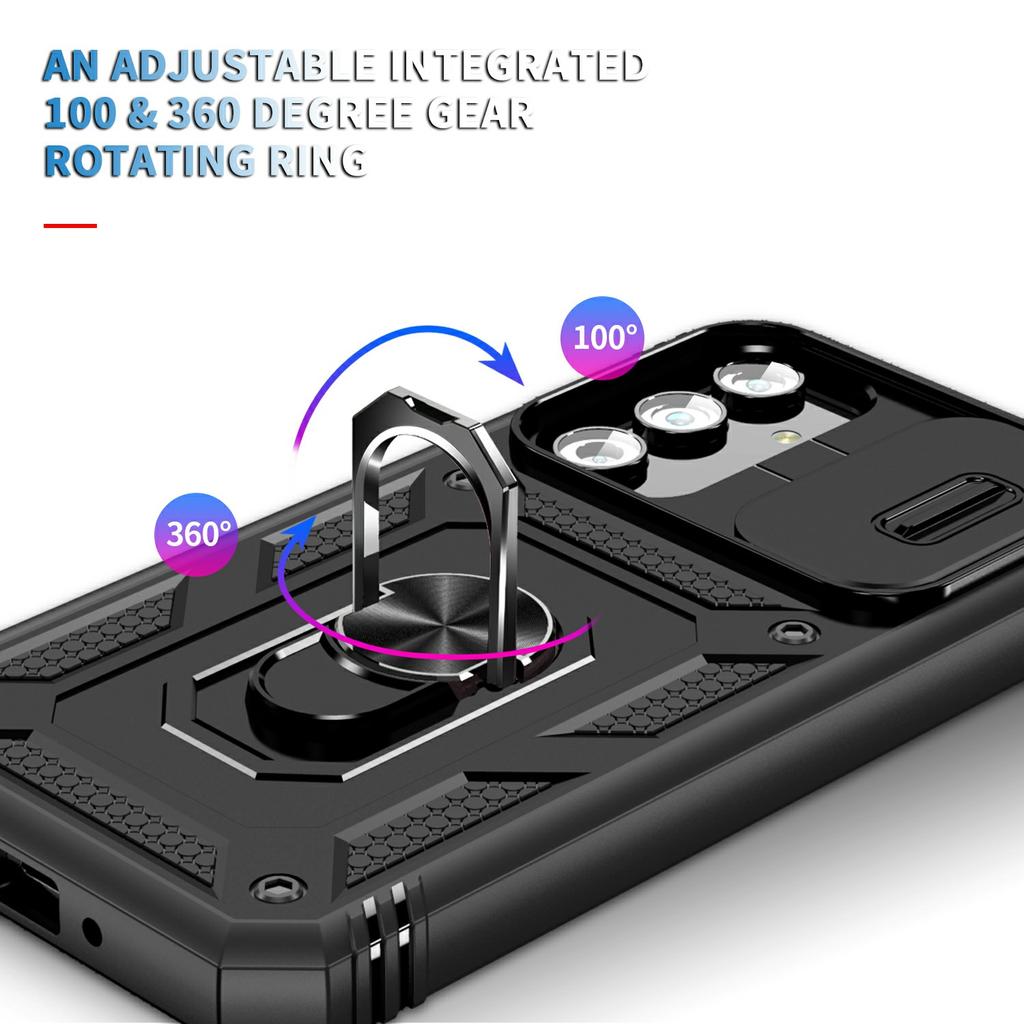 Para Samsung Galaxy A54 5G Capa PC TPU com Suporte, Capa à Prova de Choque com Compartimento para Cartões, Protetor de Lente