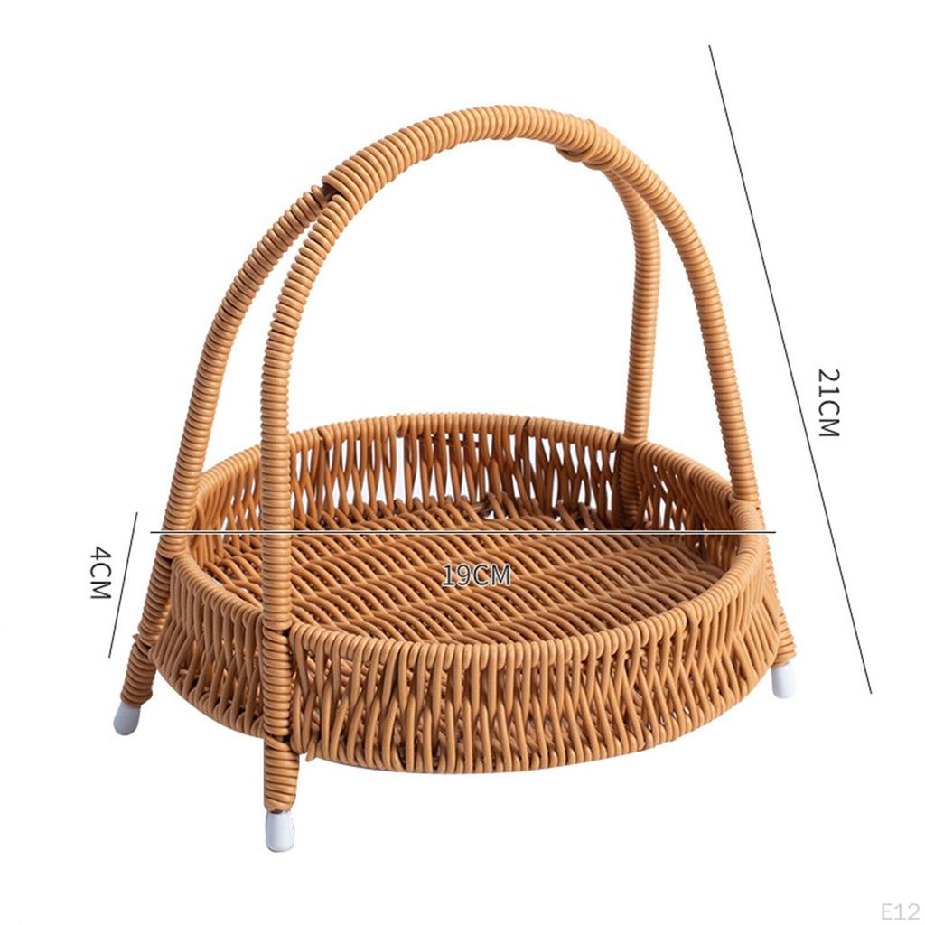 Essens-Snack-Tablett, Gewebtes Serviertablett Küchen-Organizer, handgewebter Weidenkorb