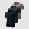 Herren 3er-Pack Waffelstrick Poloshirts MILANO Print Lässige Kurzarmtops Weich Dehnbar Tägliche Kleidung