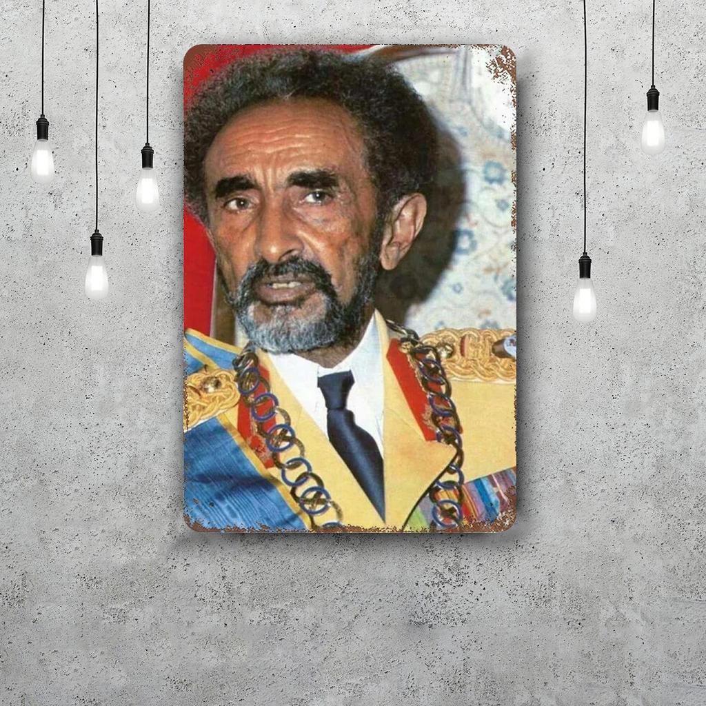 Haile Selassie Classic Poster Rusty Metal Plaque Retro Decorative Plate Bar Man Cave Garage Club Metal Sign Wall Decoration