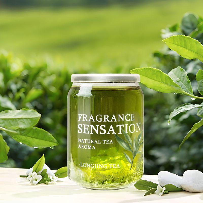 Tea-Scented Car Fragrance Ornament, Solid Car Fragrance Balm, Odor Removal, Alcohol-Free Fragrance, Car Deodorizer, Air Freshener Misty Rain Longjing|200 g