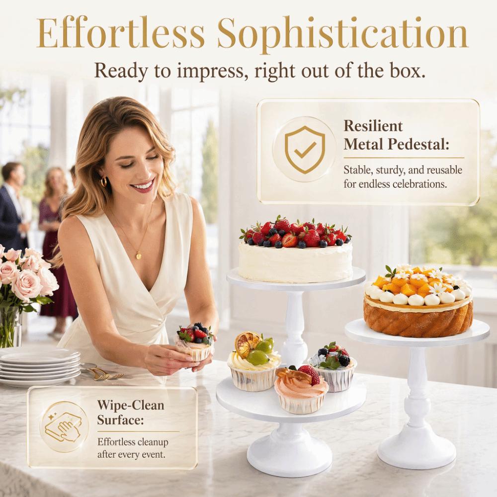 3 Stück Sockelbasis Kuchen Präsentationsständer Metall Gebäck Präsentationsständer Dessertständer Jubiläen