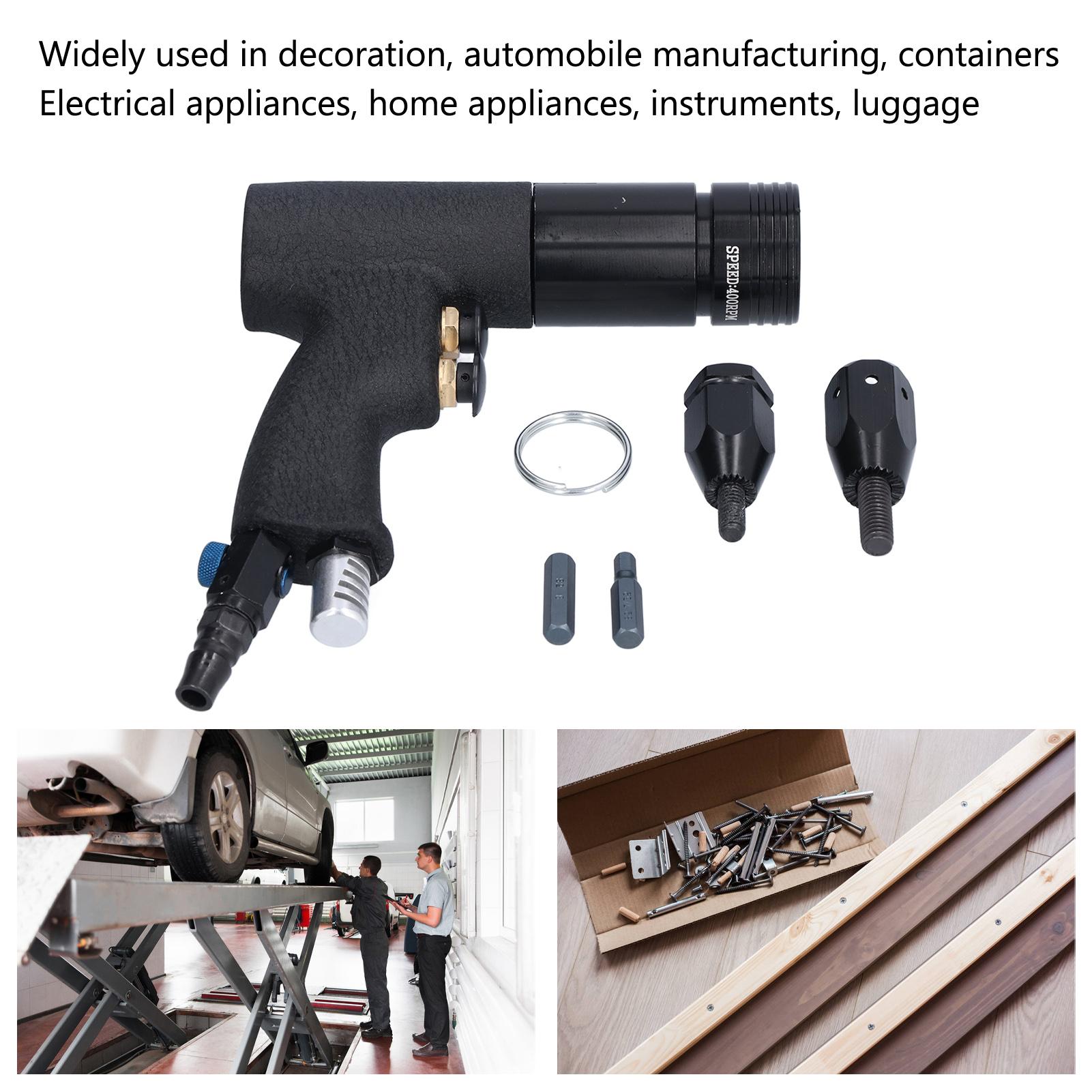 Pneumatic Rivet Nut Gun Pull Riveting Air Riveter Tool British System 5/16 3/8 KV‑804BA Automatic Air Riveter Power Tools nero