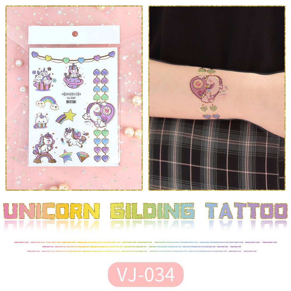 Metallic Unicorn Temporary Tattoos for Kids