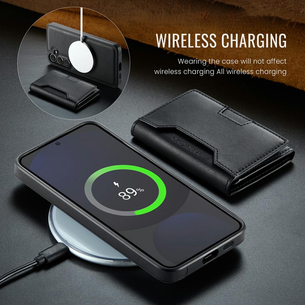 MAGKING K4 Serie Für Samsung Galaxy S24 FE Magnetische Hülle Abnehmbares Portemonnaie PU TPU PC Handyhülle