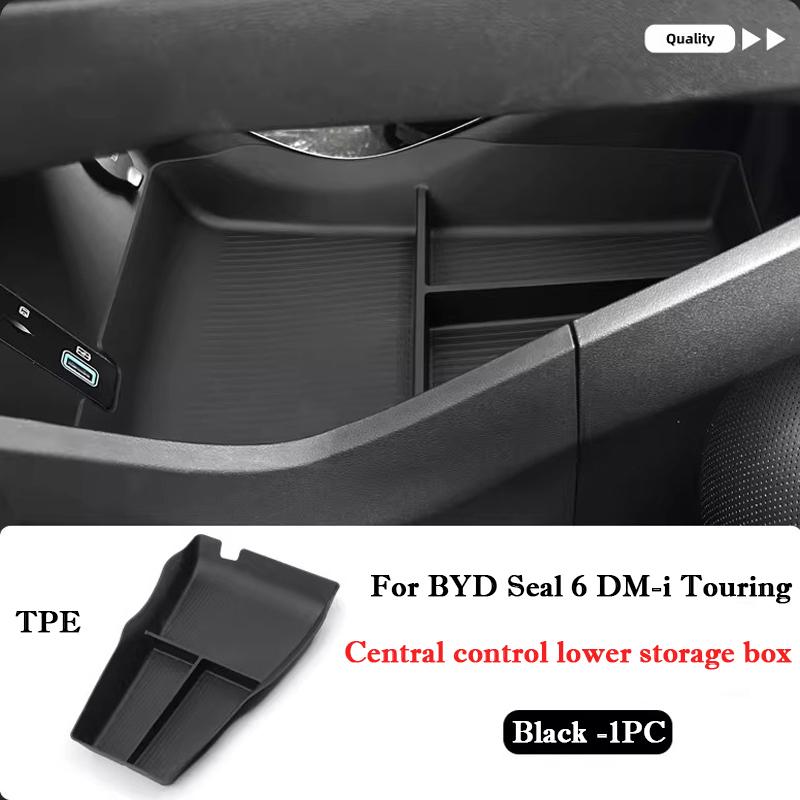 For BYD Seal 6 DM-i Touring Central Control Lower Storage Box Wireless Charging Silicone Pad Armrest Organizer Box Accessories