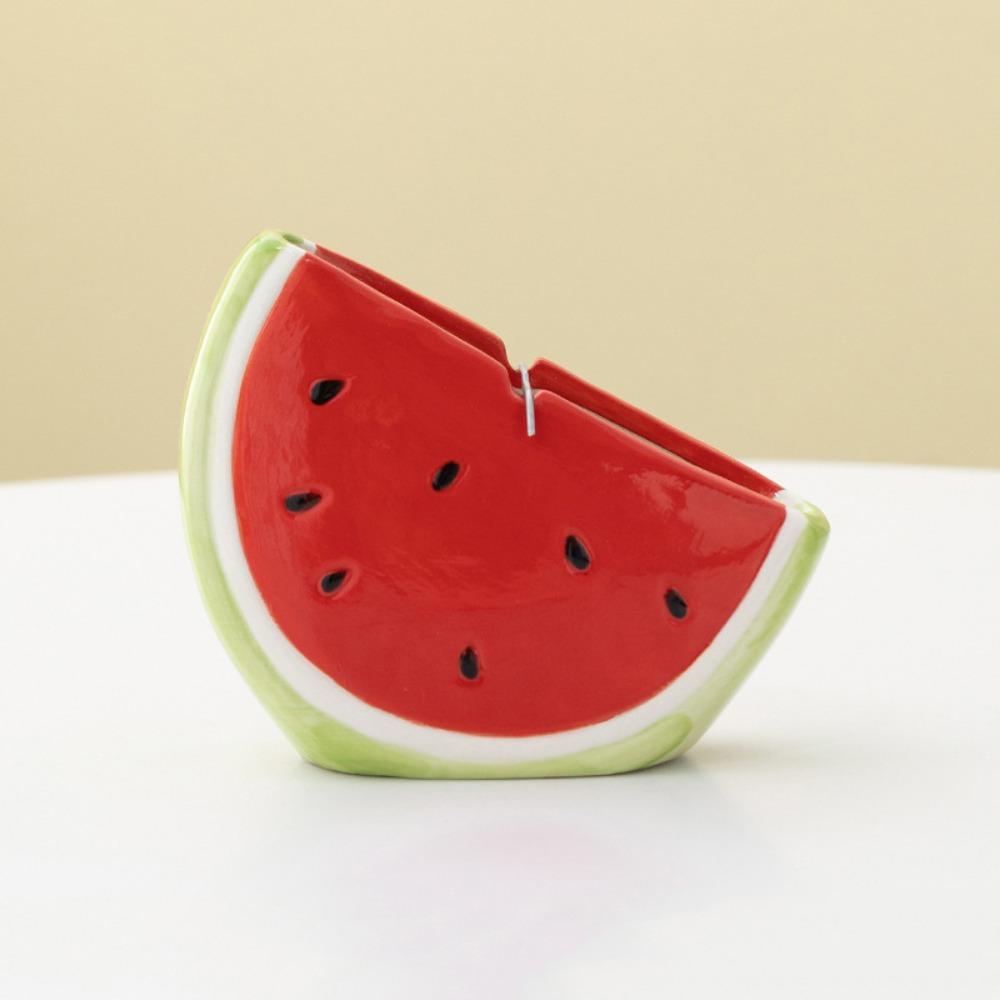 Watermelon-Shaped Mosquito Coil Holder Ceramic Mosquito Coil Tray Cute Censer Holder  Patio красный