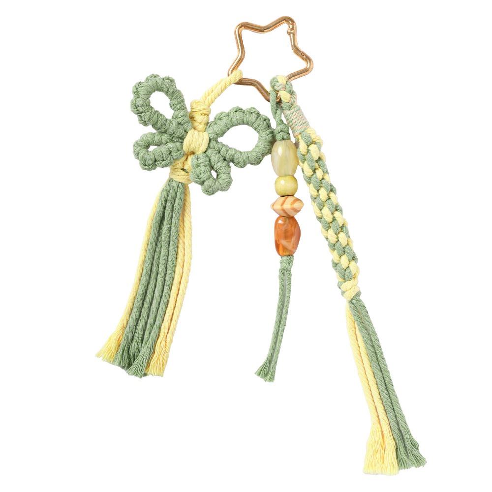 Countryside Style Braided Keychain Hand Woven Bag Pendant Handmade Woven Keychain  Phone Charm Style B