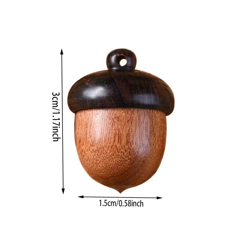 1PC Wooden Acorns Charms Color Blocking Wood Nuts Box Pill Case Diy Sealed Can Pendant Accessories