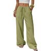 Fashion Women's Versatile Drawstring Casual Solid Color Pleated Wide-leg Pants For Women
