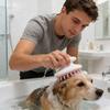 Dog Grooming Comb Silicone Teeth Pet Brush with Anti-slip Handle Gentle Pet Massage Comb Bath Brush for Long Short Hair Dogs