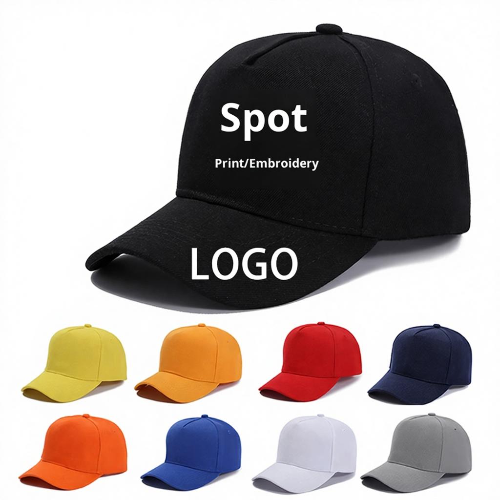 Mao Qing Five-Piece PVC 6-Panel Baseball Cap Printed Embroidery Heat Transfer Logo Advertising Plain Outdoor Travel
