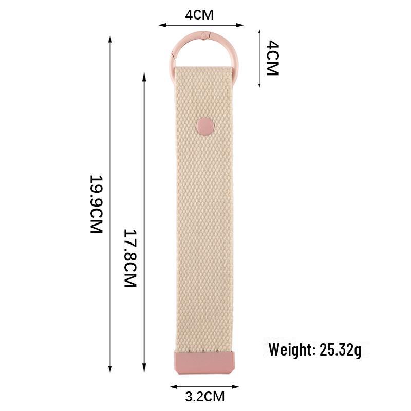 Personalized Pure Cotton Canvas Belt Keychain with Contrast Colors – Handmade INS Style