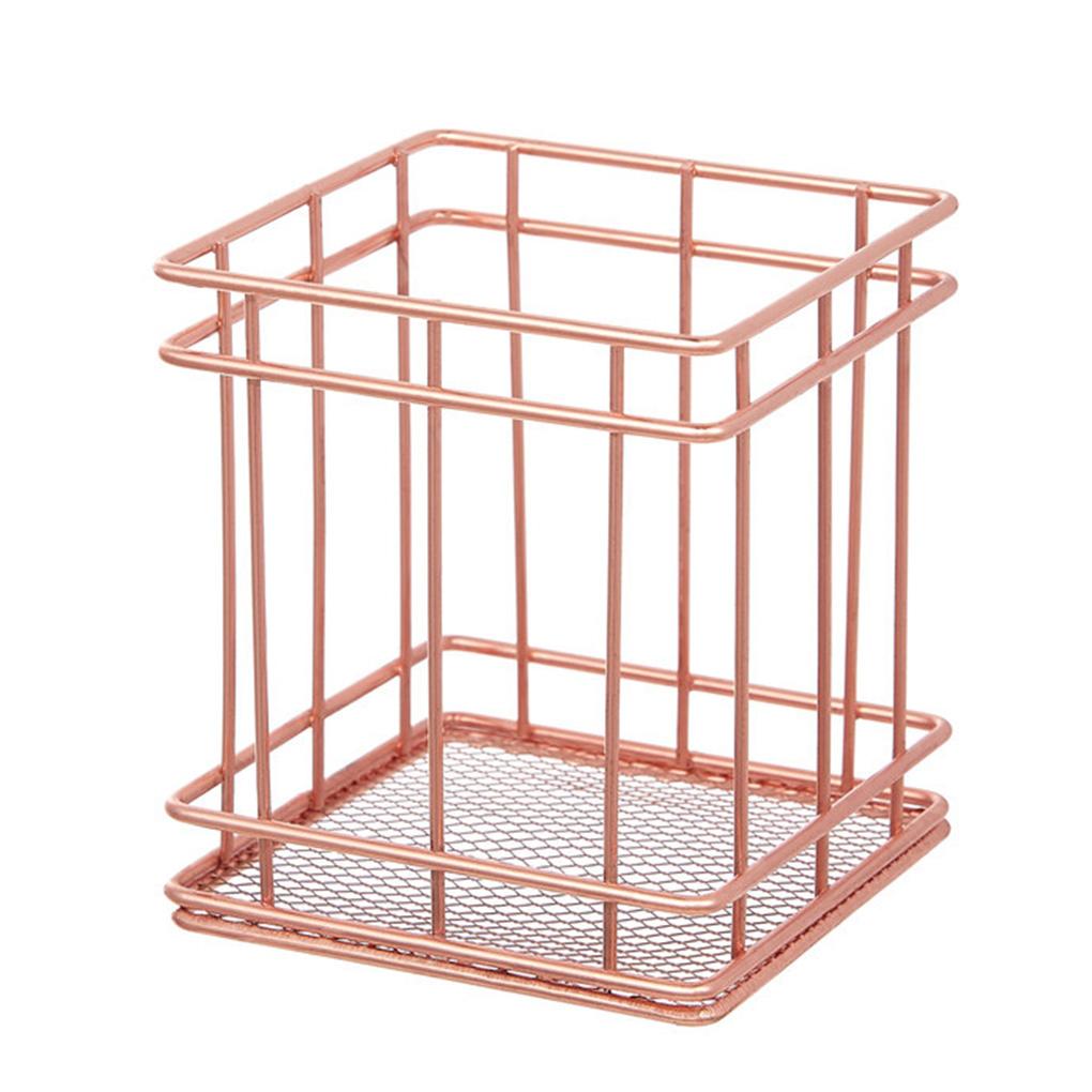 Kovový držák na pero Kancelářský organizér Psací stůl Dutý kontejner Psací potřeby Multifunkční košík na módu Úklid domácnosti