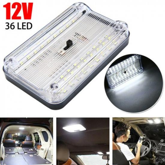 36LED White Reading Dome Light Caravan Interior Cabin Roof Lamp Auto Motorhome
