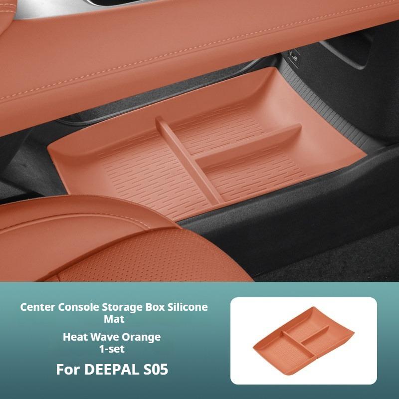 For 24-26 Changan DEEPAL S05 Car Central Control Lower Storage Box and Handrail Box Silicone Storage Box Modify Accessories