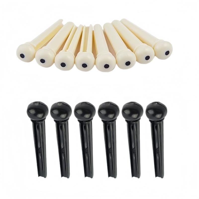 Acoustic Guitar Bridge Pin Set with Saddles and Metal Puller Tool Suitable for Easy String Replacement and Maintenance