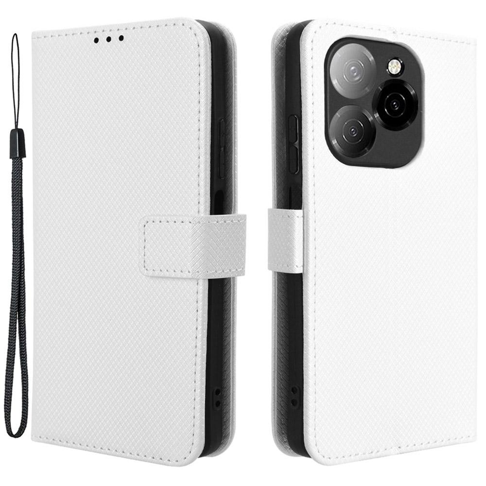 For TECNO Spark 20 Pro 5G/KJ8 Phone Stand Case Diamond Texture PU Leather Cover Wallet