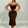 Kardashian Suspender Dress European and American New Spice Girl Skirt Vacation Medium and Long Skirt Slim Temperament Hip Fishtail Skirt