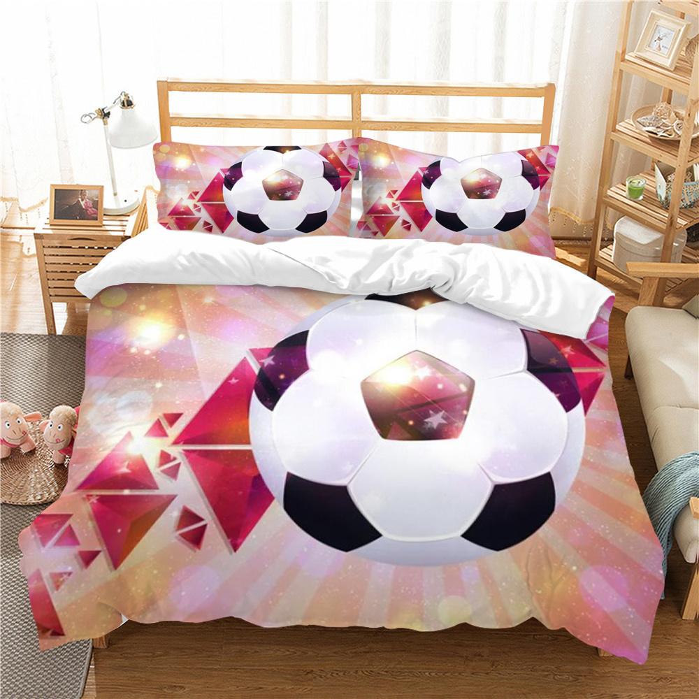 Football Pattern Bed Set Luxury Duvet Cover Set Fashion Home Textiles Lovely Quilt Cover Boy Girl Single Size Bedding Suit