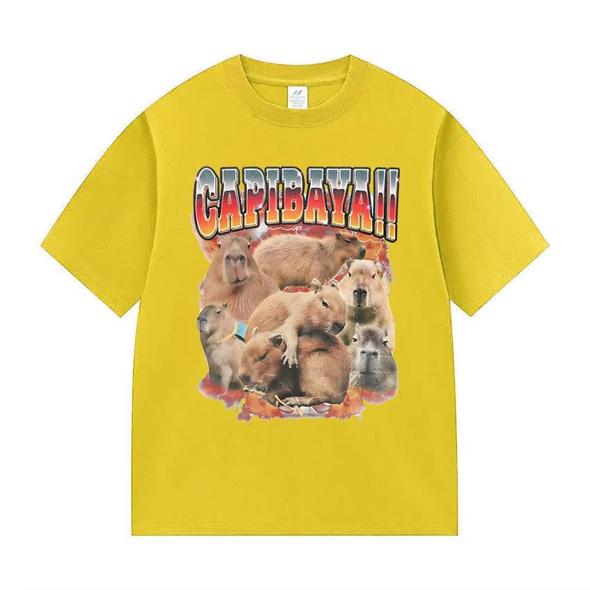 

Funny Capybara Meme Graphic TShirts Unisex Women Fashion High Quality Cotton T Shirts Retro Oversized Short Sleeve Tees Streetwear 4XL