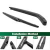 Wiper 14" Rear Wiper Blade & Arm Set Kit For Subaru Forester SF 1997 - 2002 Windshield Windscreen Tailgate Window Brush