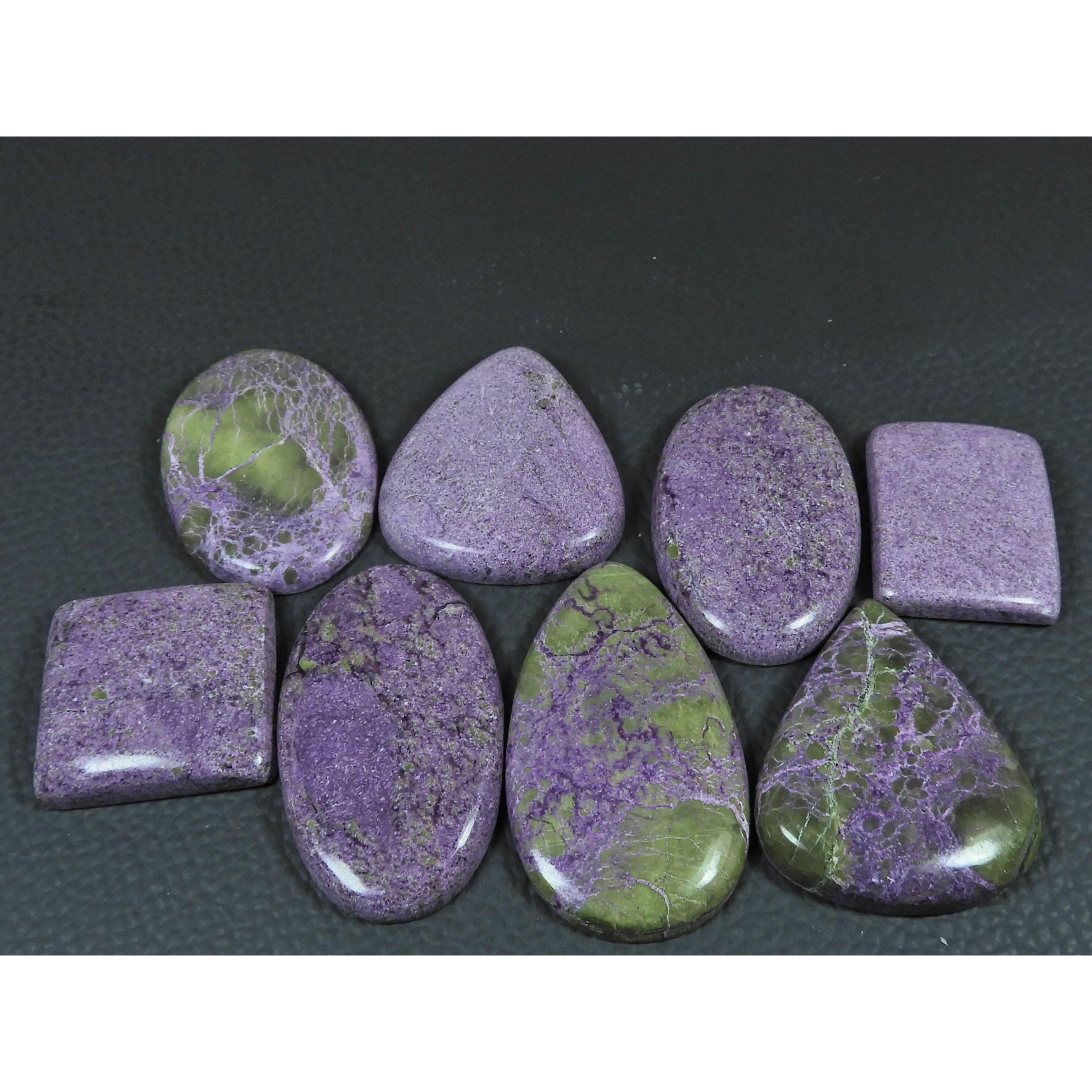 08 Pcs Natural Stichtite Mix Shape Cabochon Loose Gemstone 300 Cts. Lot C-2982