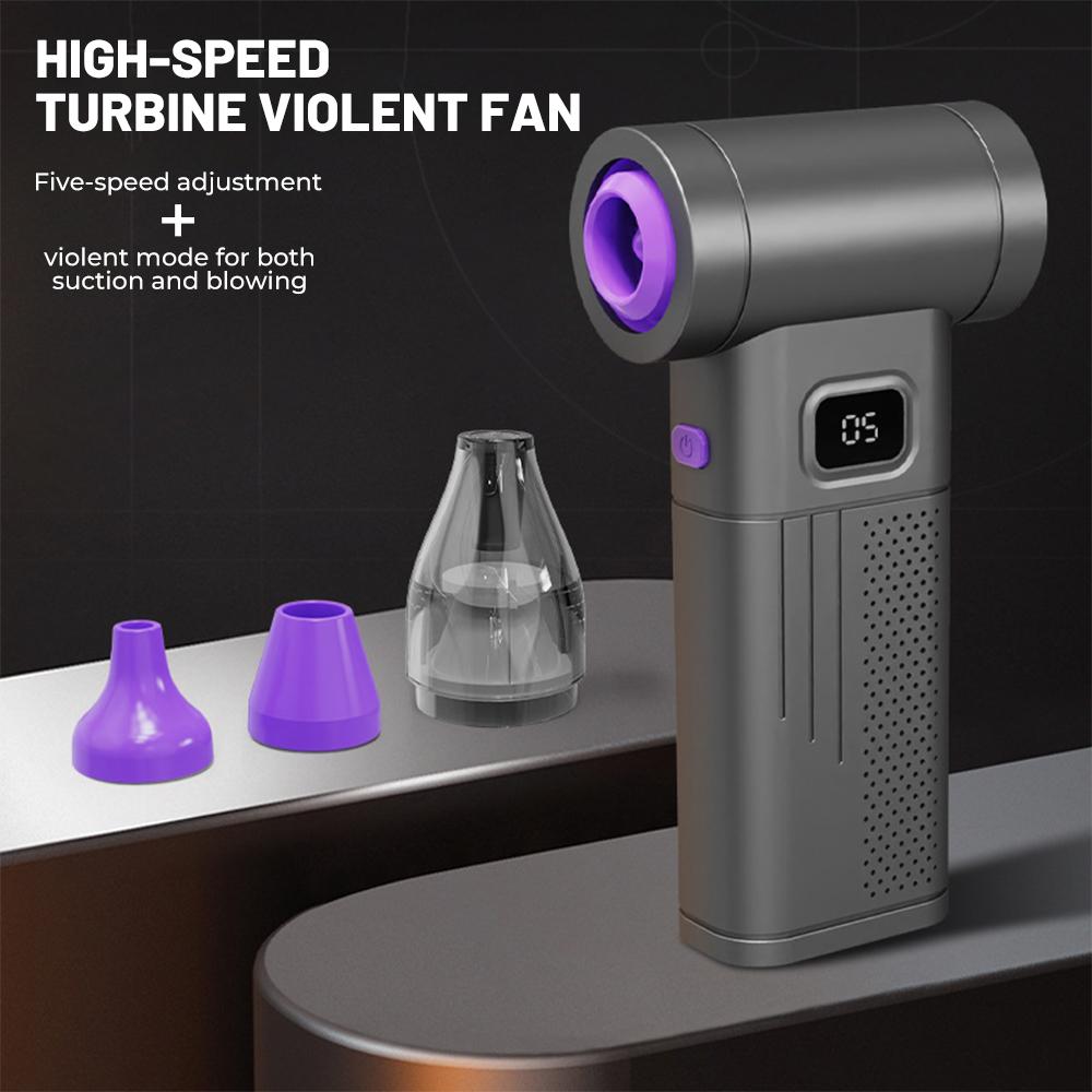 

Мощная воздуходувка для пыли 880000 об/мин, 5-ступенчатая регулировка скорости, цифровой дисплей, турбореактивный вентилятор, высокоскоростная бесщеточная воздуходувка-пылесос фиолетовый