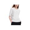 Fila Letter Print Round Neck Pullover Casual Embroidered Short Sleeve T-Shirt Women T-Shirts Cloud-White F11W338404F-WT